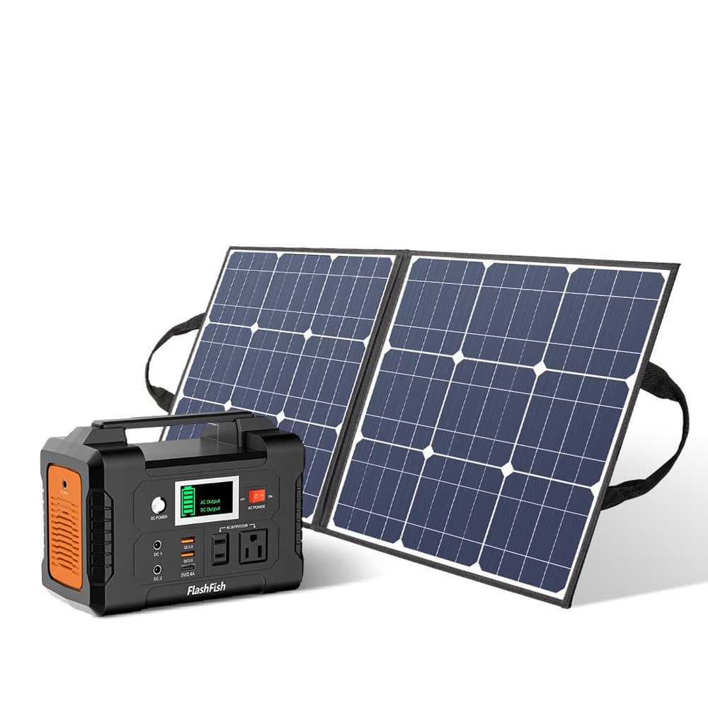 200W Portable Power Station, FlashFish 40800mAh Solar Generator with ...