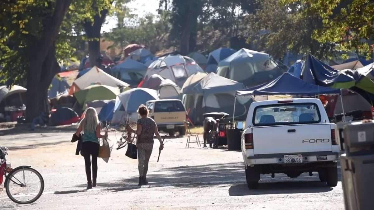 Check out the scene of homeless campground at Beard Brook Park in ...