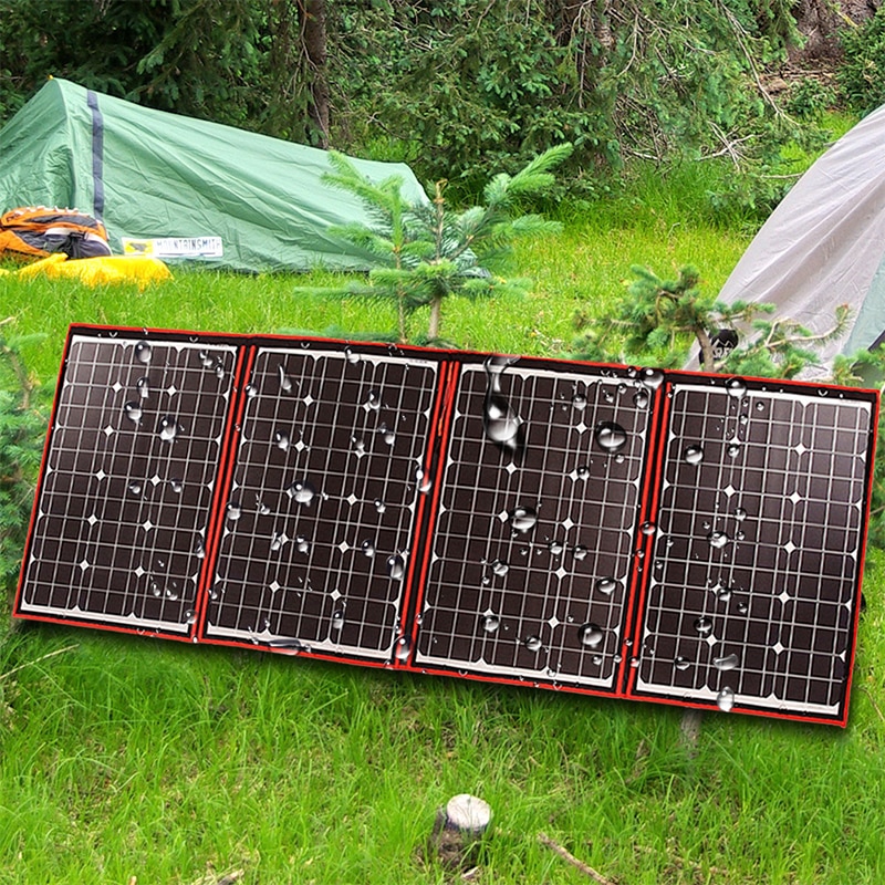 Dokio 200W (50W*4) Solar Panel 12V/18V Flexible Foldble Solar Panel usb ...