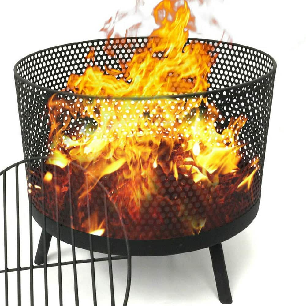 EasyGo Camping Patio Outdoor Fire Pit  Black Finish Wood Burning ...