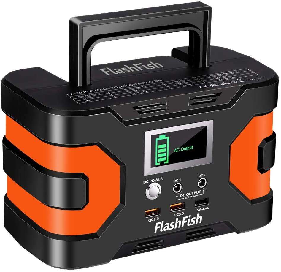 Flashfish 200W Portable Solar Power Station CPAP Battery AC 110V Output