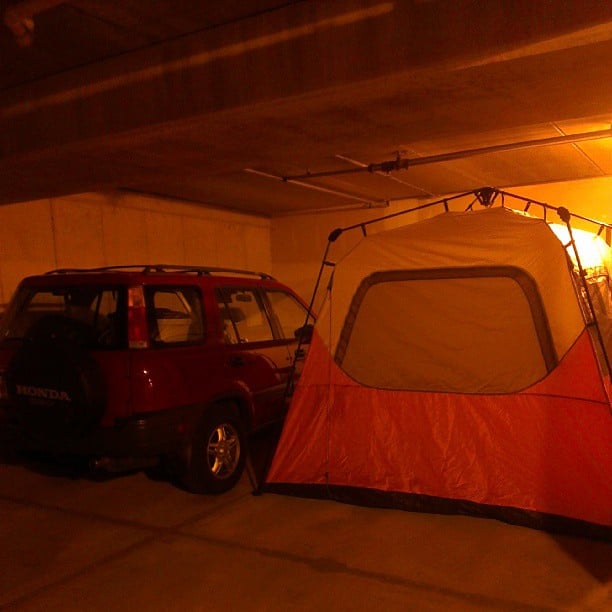 #garage #camping #tent #Madison #Wisconsin #nofilter