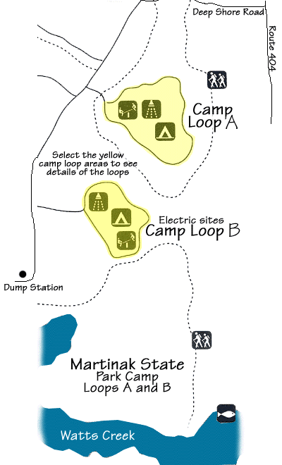 Map of Martinak State Park Camp Loops