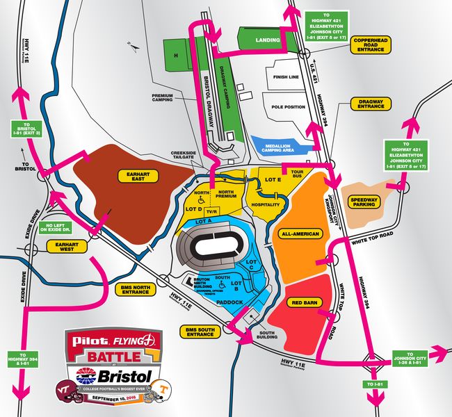 MAPS: Bristol Motor Speedway parking and camping map