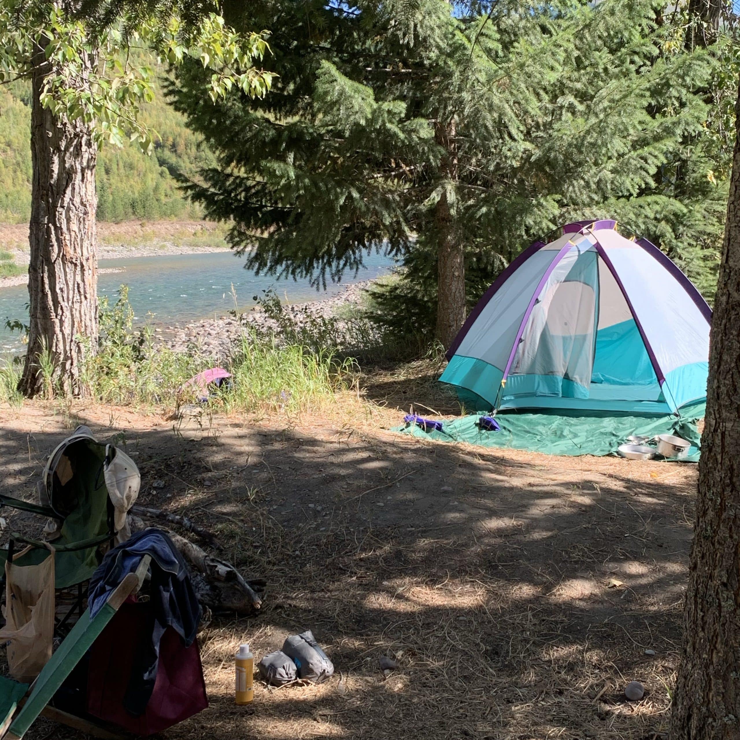 North fork Flathead River dispersed camping, MT