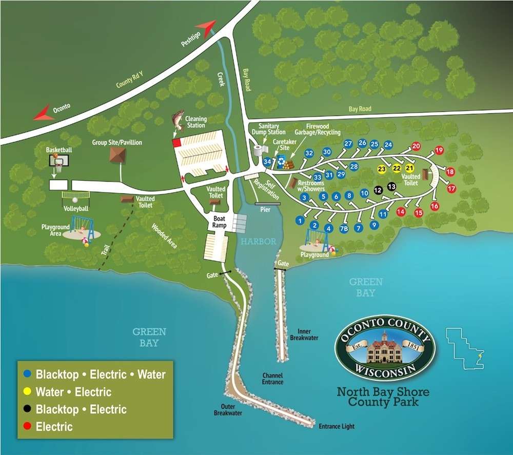 Oconto County Parks Reservations » Campgrounds » North Bay ...