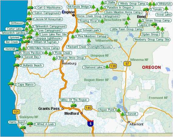 Oregon State Parks Camping Map