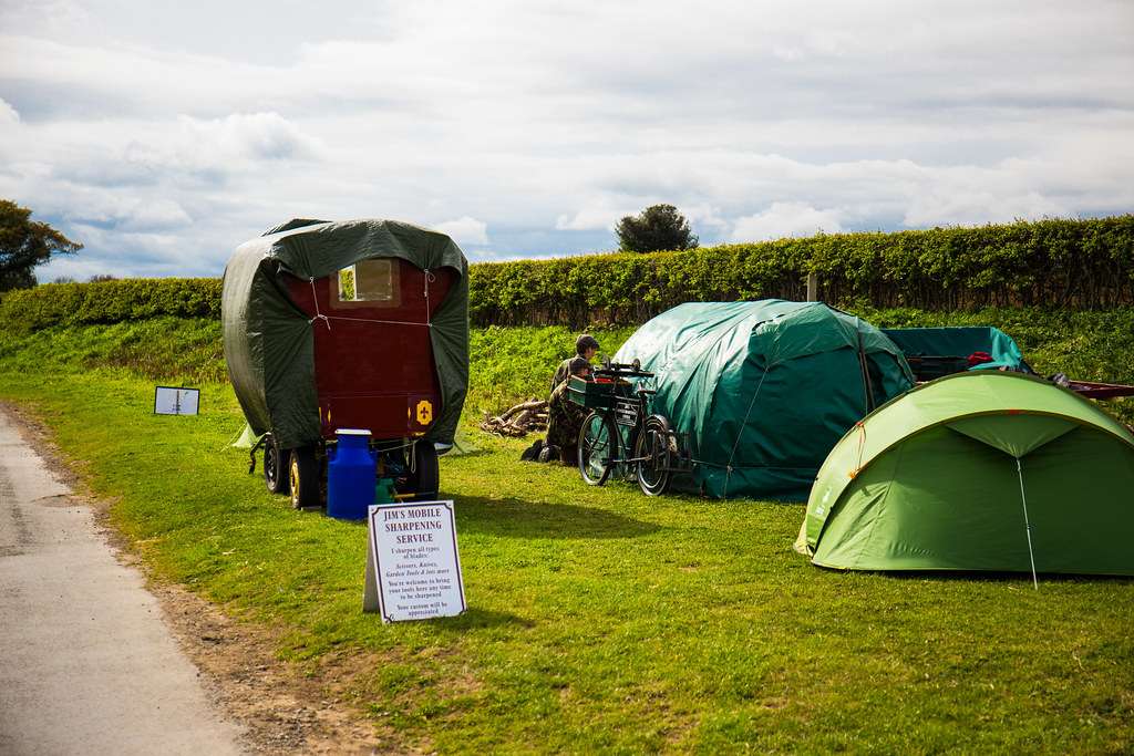 Romany Gypsies Camp in North Yorkshire
