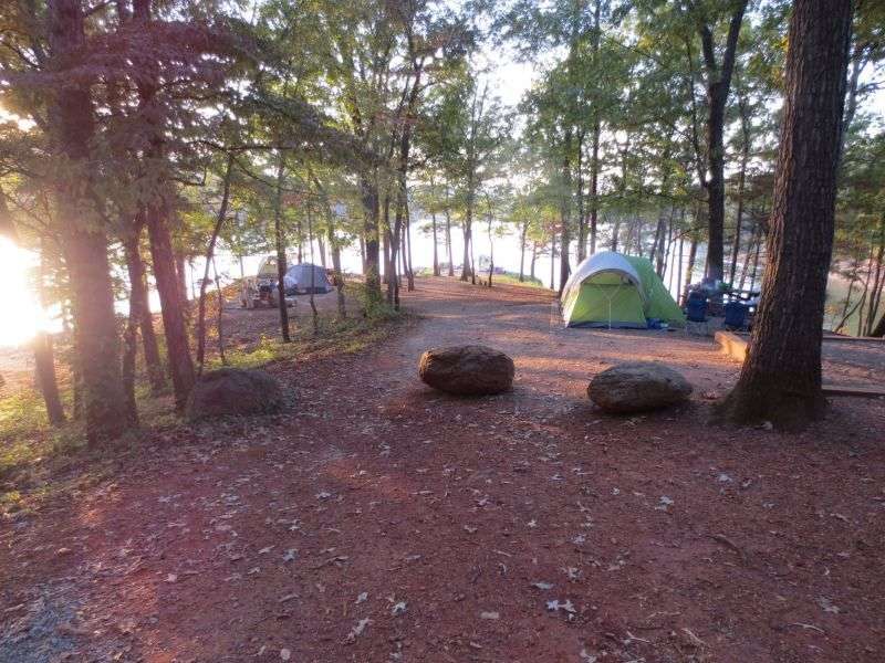 Tent peninsula sites. Weekend car camping at Red Top Mountain State ...