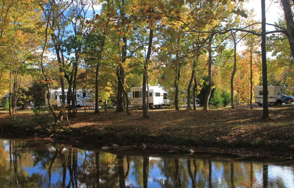 Up the Creek RV Camp Creek Site in Pigeon Forge, TN