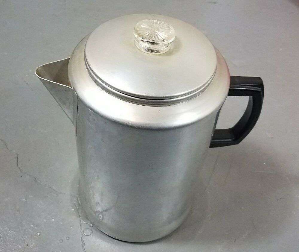 Vintage Aluminum 20 Cup Coffee Camp Percolator