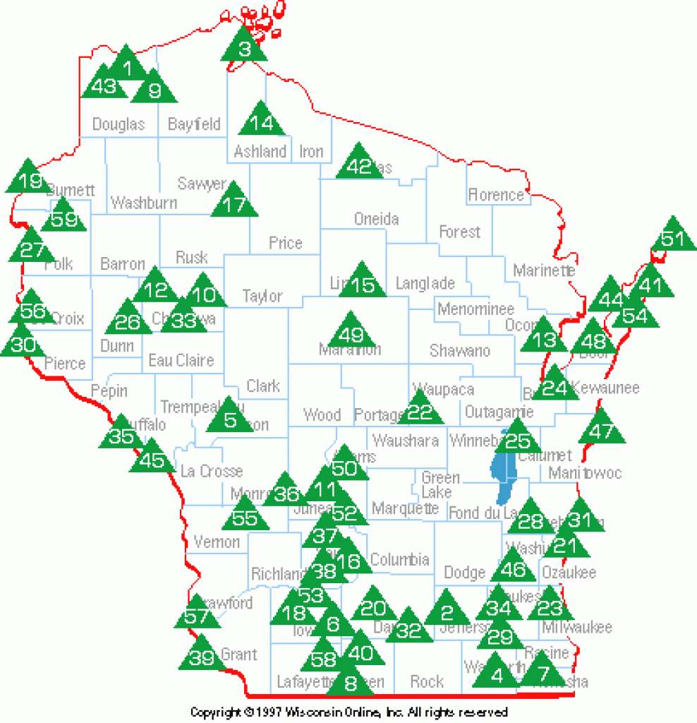 Wisconsin State Campgrounds Map