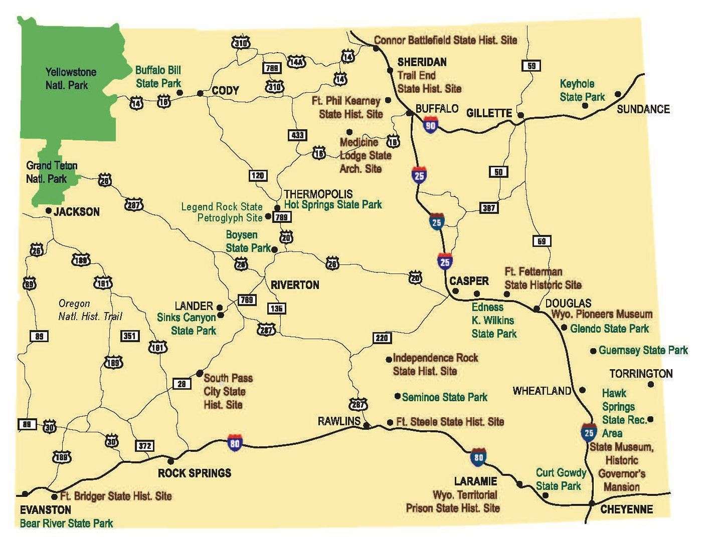 Wyoming State Parks, Historic Site and Trails